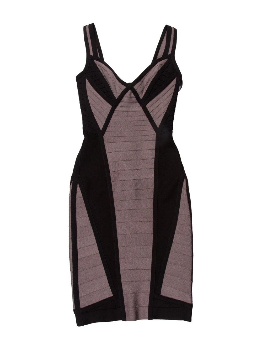 Herve Leger Grey and Black Karina Bandage Dress Size XS